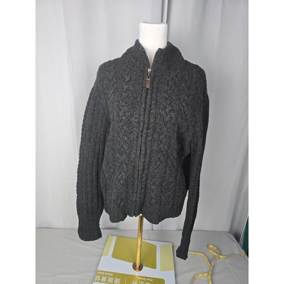 VINTAGE VALERIE STEVENS WOOL WOMANS CABLE KNIT  SWEATER TURTLENECK LARGE ZIPPER - Picture 2 of 14